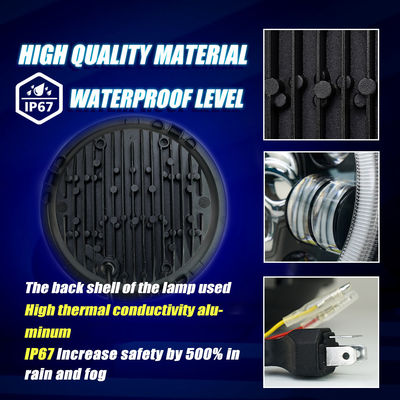 7 Inch Motorcycle LED Headlight with 6500k Color Temperature 10000LM Lumen and DC12V Voltage