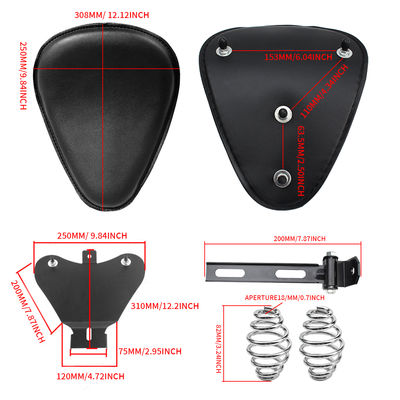 Classic Motorcycle Seat With Seat Mount  Brown Color Motorcycle Solo Spring Seat for Harley