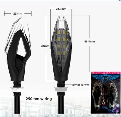 Motorcycle Signal Lights Indicators Flowing Turn Stop Signal Blinkers Front Rear Lights 14 LED 12V Motorbike LED Indicator Amber