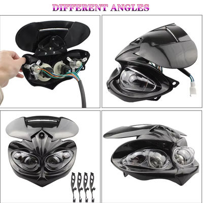 Dual LED Headlamp for Motorbikes and ATV 12V Plastic Front Fairing Lamp for Dirt Pit Bikes and Lo Beam Motorbike Headlight